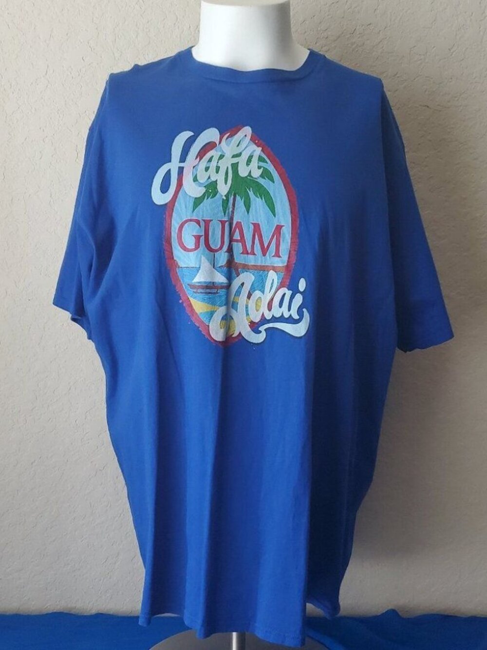 3X Hafa Adai Guam Seal blue tshirt